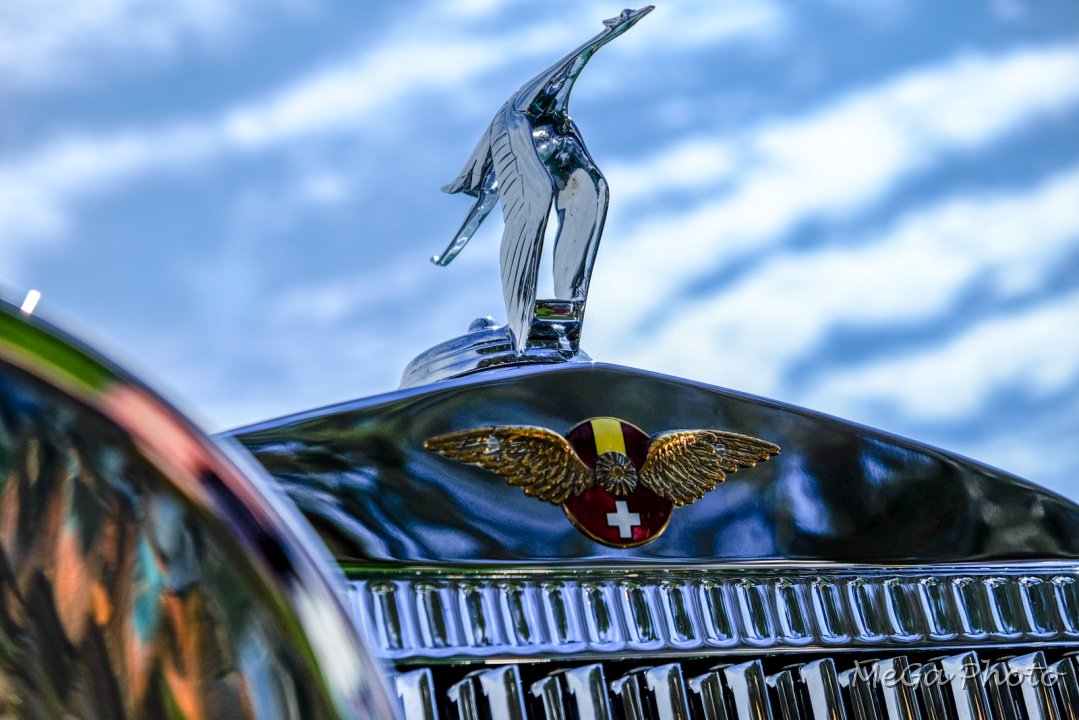 JMEGT0370.jpg - Another stunning ornament, the stork on this 1934 Hispano-Suiza drophead coupe.
