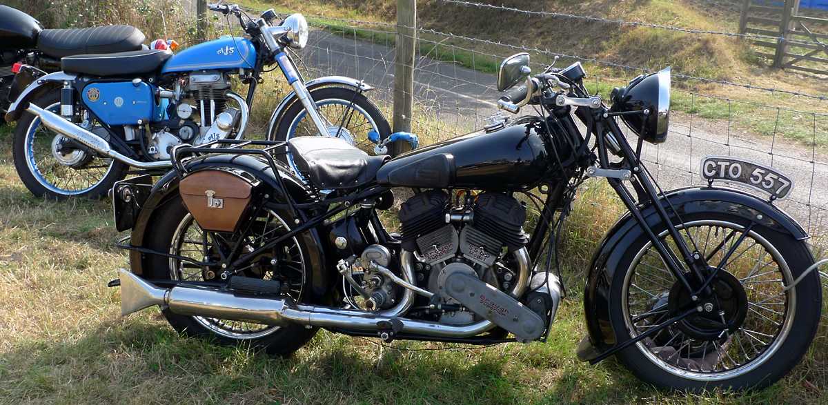 L1010721.JPG - Spectator parking: The AJS is nice, but oh that Brough Superior!